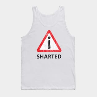 i Sharted Warning Symbol - Distressed (Dark Text) Tank Top